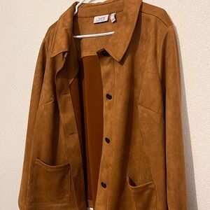 Suede button down